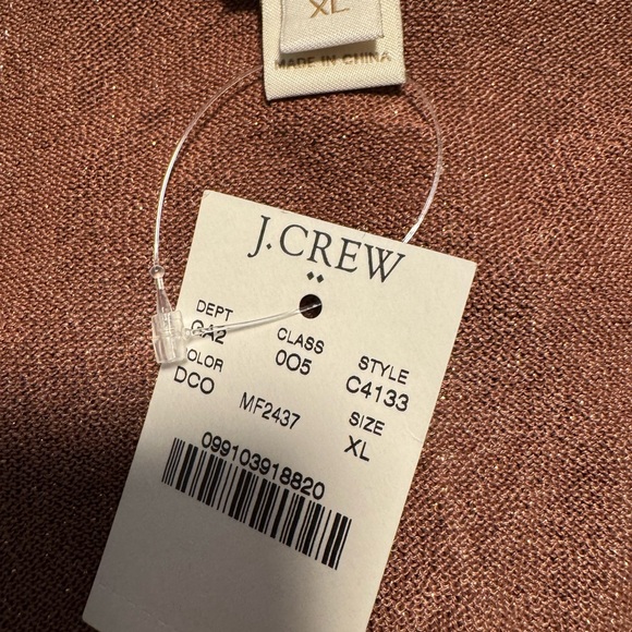 J. Crew brown metallic cardigan Sz XL - Picture 6 of 8